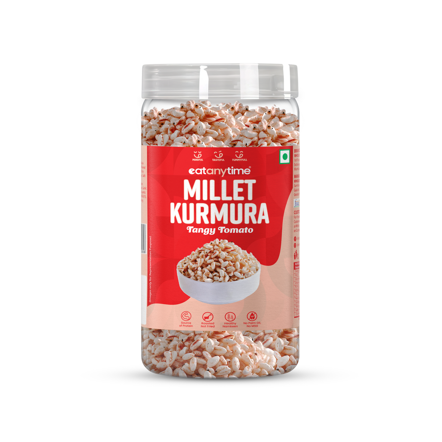 EAT ANYTIME Millet Chivda Tangy Tomato, Chivda Achari Masala 300g + Kurmura Tangy Tomato, Kurmura Cream & Onion 125g ( Pack of 4 Combo)