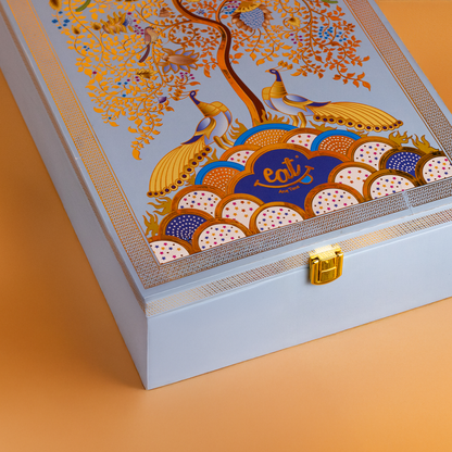 Eat Anytime Nutty Delights Gift Box - Featuring Almonds, Cashews, Raisins, Pistachios, Date Laddoos, Assorted Millet bars