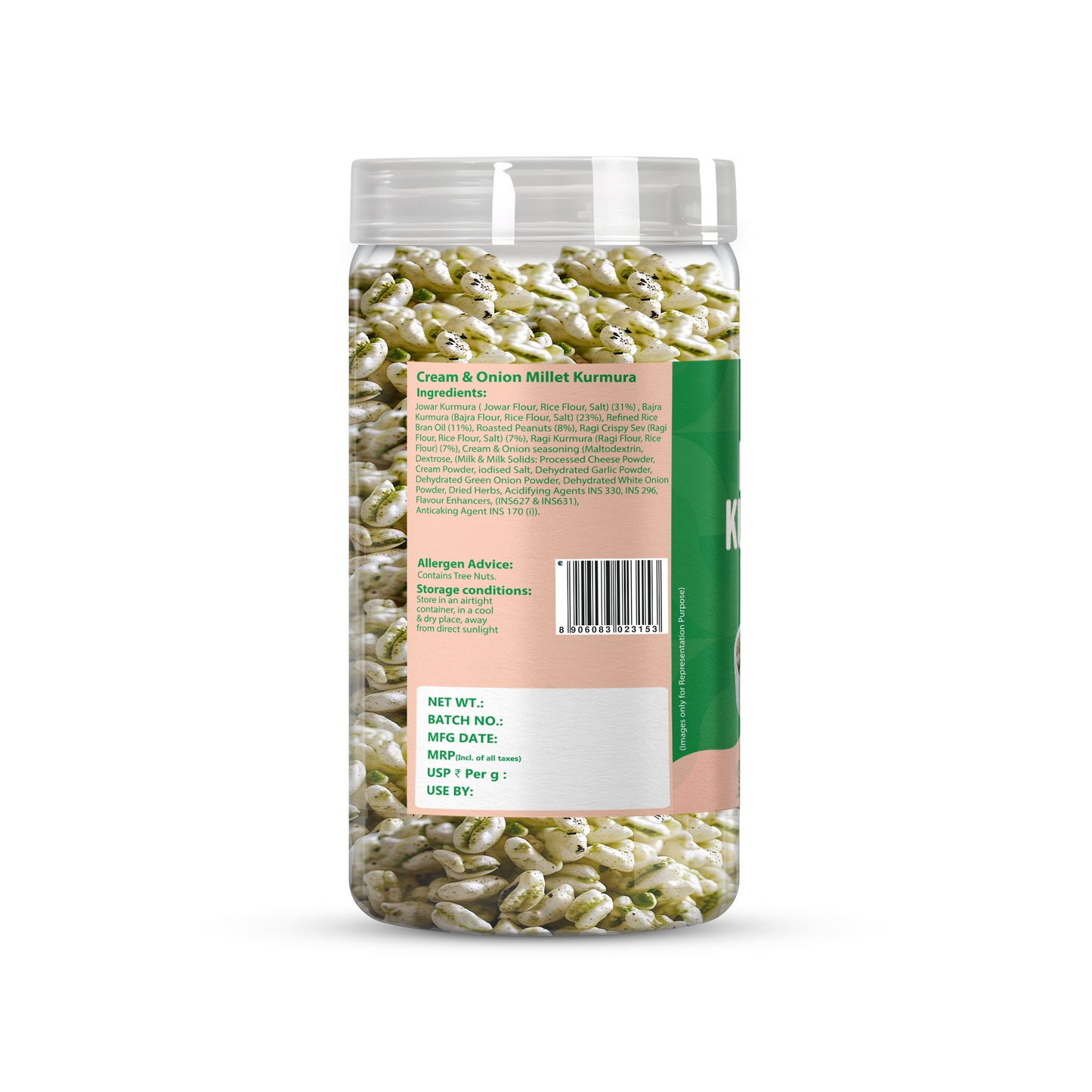 EAT ANYTIME Kurmura Cream & Onion 125g - (Pack Of 2)