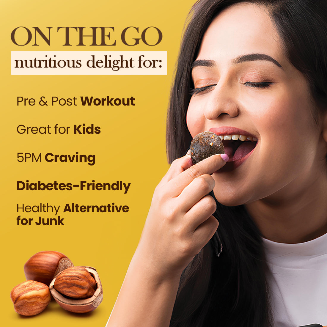 Mindful Bites Hazelnut Date Laddoos - New Launch