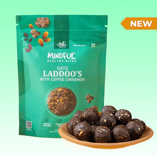 Mindful Healthy Bites Coffee Cinnamon Date Laddoos - New Launch