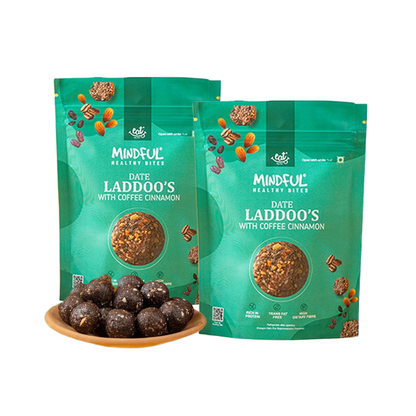 Mindful Healthy Bites Coffee Cinnamon Date Laddoos - New Launch