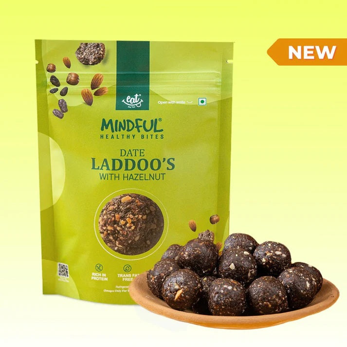 Mindful Bites Hazelnut Date Laddoos - New Launch