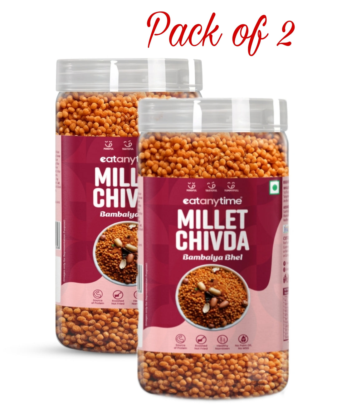 EAT ANYTIME Millet Chivda Bambaiya Bhel 300g - (Pack Of 2)